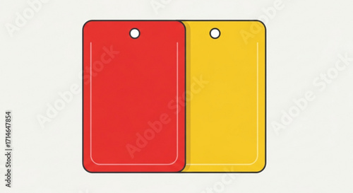Red and yellow cutting board vector illustration for kitchen tools and equipment design and food preparation concept