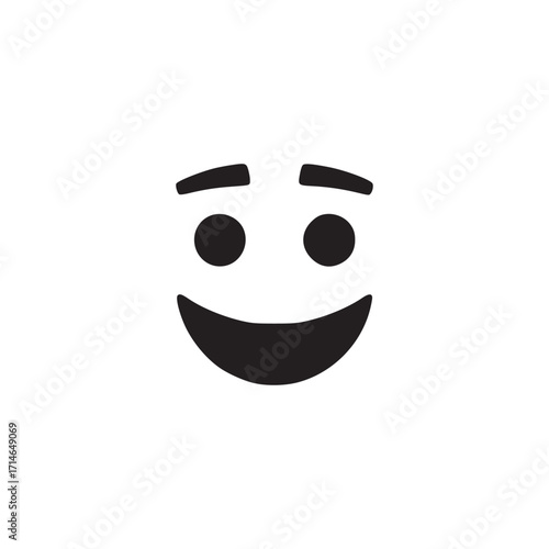 Vector art of smiling face icon this vector graphic features a simple, happy emoticon, representing joy, positivity, and friendliness its perfect for expressing good mood and cheerfulness