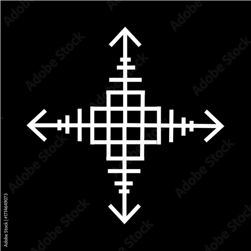 Simple White Snowflake Icon Black Background Design,  Minimalist Snowflake Symbol Winter Seasonal Icon