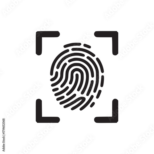 Vector art of fingerprint scan biometric identification system, security access control, and personal data protection modern flat vector illustration of a fingerprint scan