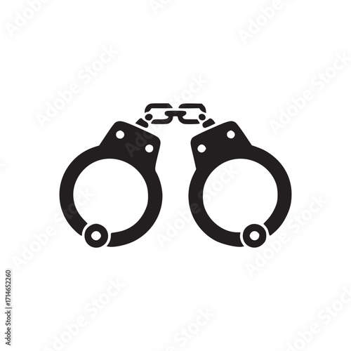 Vector art of handcuffs symbol of law enforcement, crime, arrest, and punishment modern flat vector illustration of a pair of handcuffs, representing justice and security
