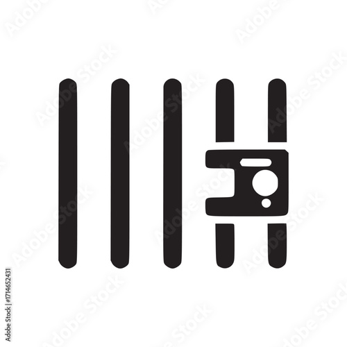 Vector art of jail symbol of imprisonment, confinement, and loss of freedom modern flat vector illustration of a jail cell, representing justice and law enforcement