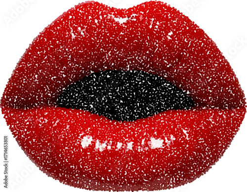 Glitter open lips
