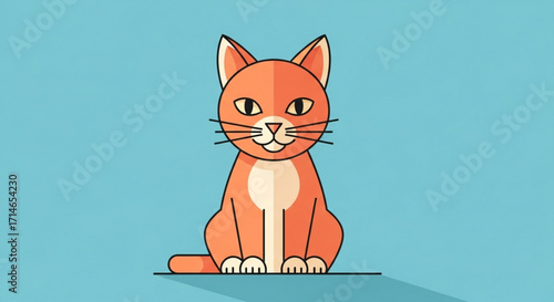 Orange tabby cat illustration vector graphic pet feline kitty animal domestic mammal cartoon design drawing art