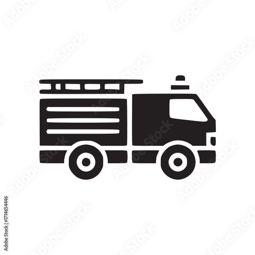 Vector art of fire truck icon symbol of emergency vehicle, firefighting, and rescue operations vector illustration of a fire engine in a minimalist style for web, print, and design projects