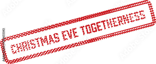 Red polka dot stamp conveys Christmas Eve togetherness joyfully on transparent background