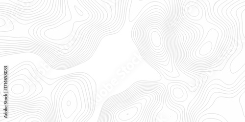 Topographic seamless map pattern with contour lines. Abstract geographic elevation design, lines sea map modern white background.	