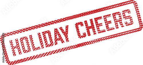 Holiday cheers message presents a festive greeting with red polka dots on transparent background