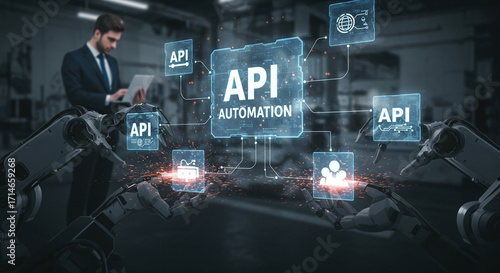 API Automation in Industrial Setting with Engineer and Robots.