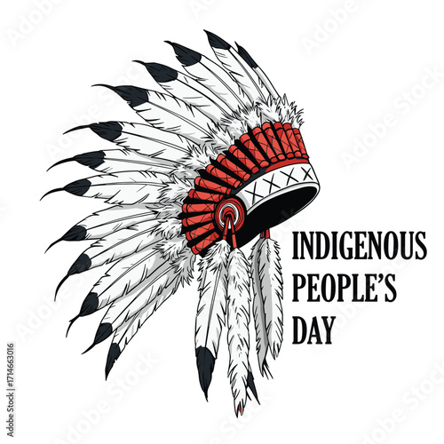 indigenous peoples day, International Day of the World's Indigenous People, vector illustration