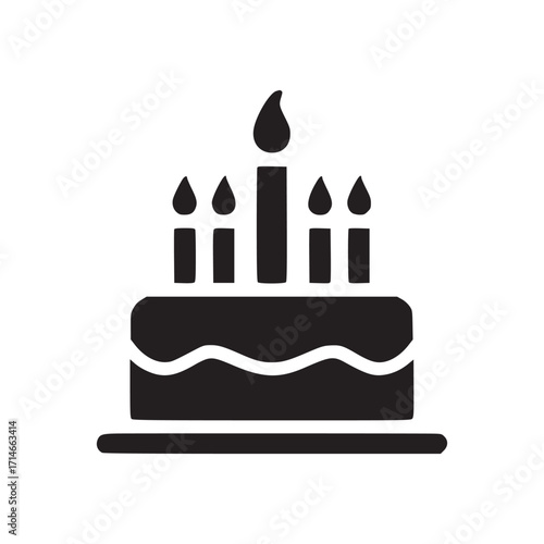 Illustration of a birthday cake with candles perfect for birthday cards, party invitations, or bakery promotions use it to add a festive touch to your designs