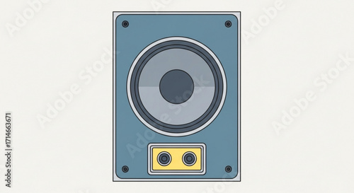 Speaker illustration audio equipment sound system music player stereo system loudspeaker device recording studio