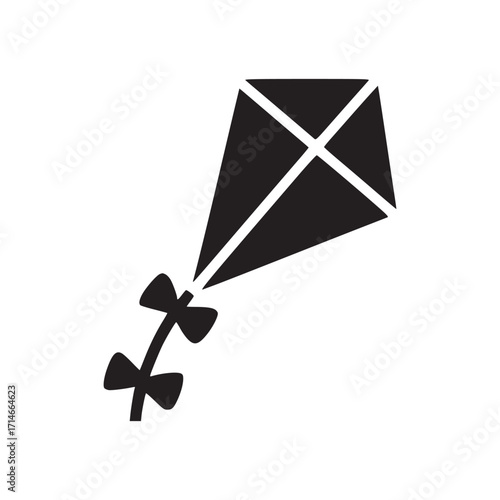 Illustration of a kite, perfect for outdoor activities, childhood memories, and whimsical designs its simple design makes it versatile for various creative projects
