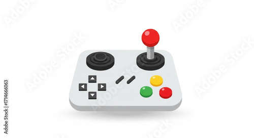 Retro arcade joystick controller vector illustration for gaming and entertainment design projects usage