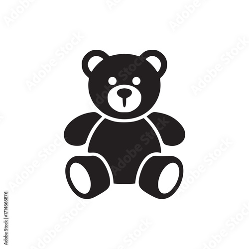 Vector art of teddy bear icon cute and cuddly toy for children, symbolizing comfort, friendship, and playfulness a classic symbol of childhood, perfect for baby showers and nurseries