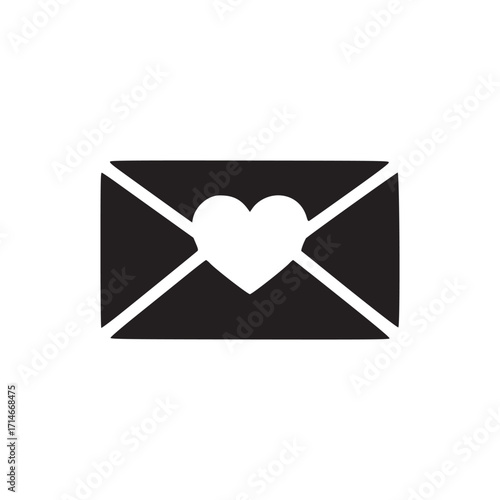 Vector art of an envelope with a heart this vector graphic represents love letters, romantic correspondence, and heartfelt messages, perfect for valentines day or expressing affection