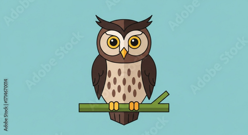 Cute owl illustration vector graphic design for kids room decor and educational resources cartoon owl design