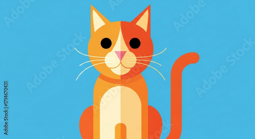 Orange tabby cat cartoon illustration vector graphic for pet lovers and animal clip art designs online now