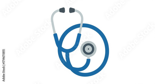Blue stethoscope medical equipment for doctor checkup and healthcare professional diagnostic instrument tool