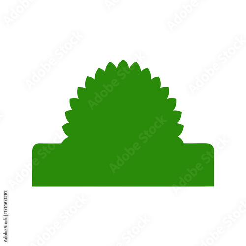 Cartoon hedge silhouette eco border divider design for garden decoration background