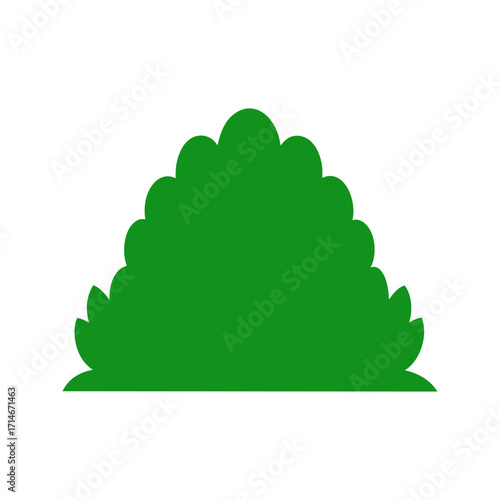 Green bush silhouette landscaping divider eco cartoon border vector with white layout