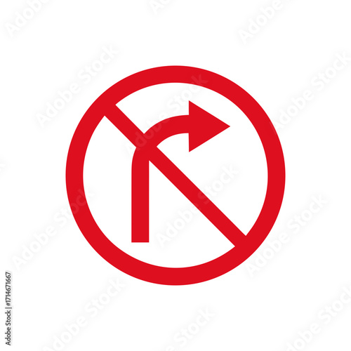 No left turn prohibition road sign clean vector design for traffic safety awareness