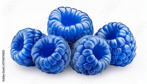 Realistic Blue Raspberry Isolated On A Transparent Background
