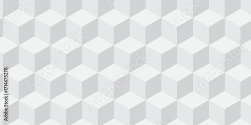 White 3d modeling cubes Illustration decoration seamless white material pattern square design.	