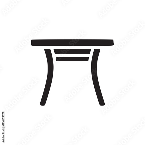 Illustration of a table this minimalist line art depicts a classic table, perfect for use in interior design projects, furniture catalogs, or educational materials about home furnishings