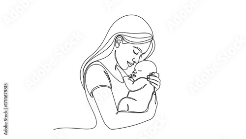 Vector illustration set featuring a collection of mother and child line art designs. Minimalist, elegant, and emotional illustrations symbolizing love, family, maternity, and care. Perfect for wall ar