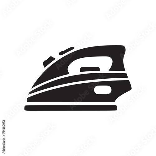 Illustration of an iron the image showcases a sleek, modern iron design, rendered in a simple, minimalist style, perfect for laundry and household projects