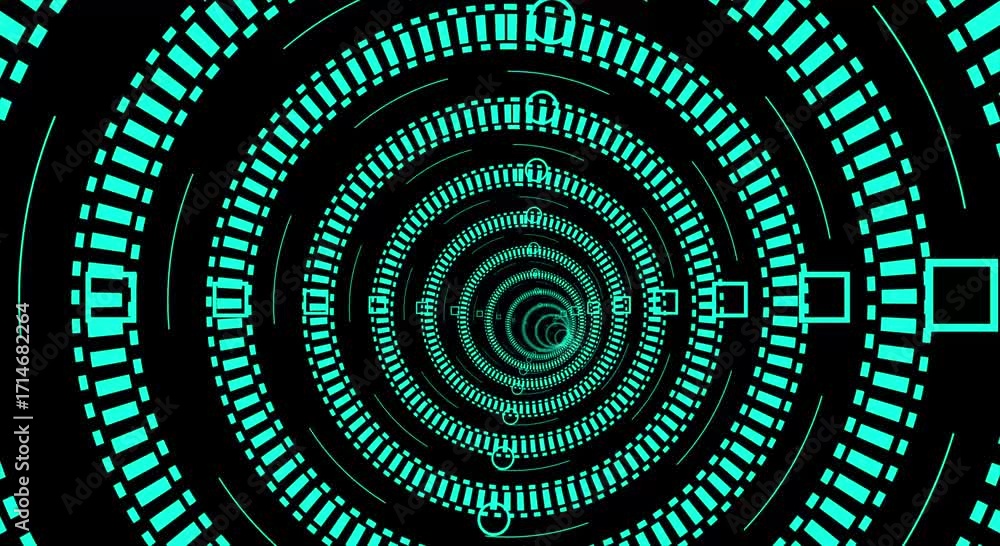 s a frame from a video featuring a futuristic or technological tunnel animation. 4k animation videos