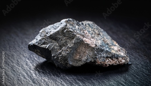 Sample Of Rough Herderite Mineral On Black Granite