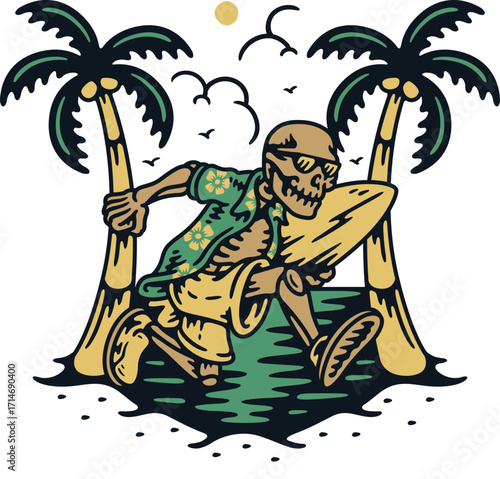 skeleton on the beach