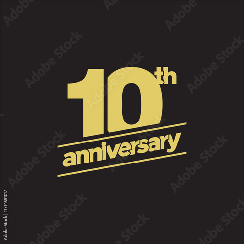 10th Anniversary or Birthday Vector Logo Illustration Design Template. Vector EPS 10.