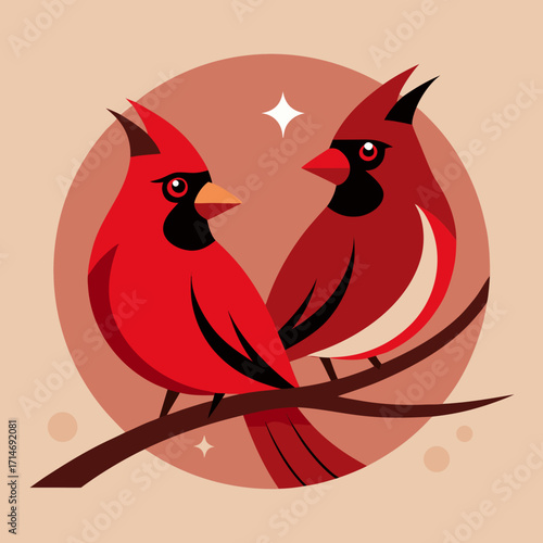 two birds on a branch