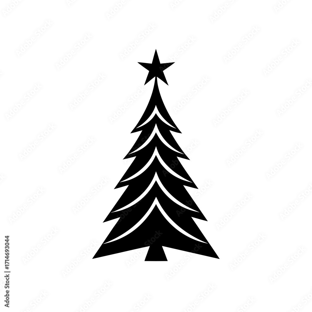 Fototapeta premium Christmas tree silhouette on transparent background
