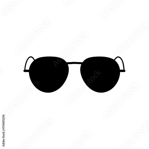 Black sunglasses isolated on transparent background silhouette