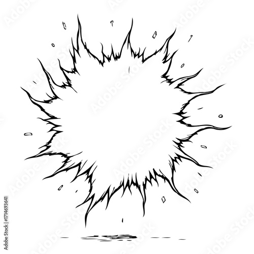Explosive energy a burst of dynamic force in stylized graphic representation showcasing impact and