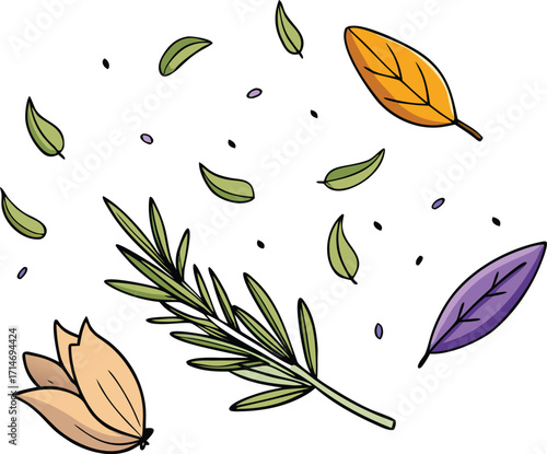 Seamless nature pattern with organic leaves, a vector illustration for eco-friendly backgrounds and floral designs