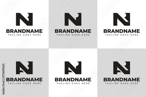 Letters NB NAB NP NAP NR NAR Monogram Logo Set, suitable for any business