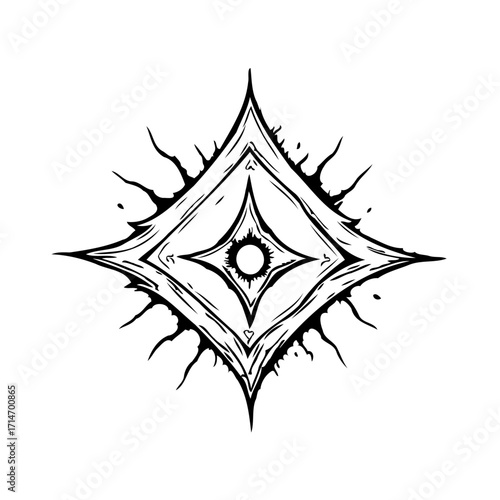 Mystical emblem symbol radiating power an illustration featuring abstract shapes suggestive of