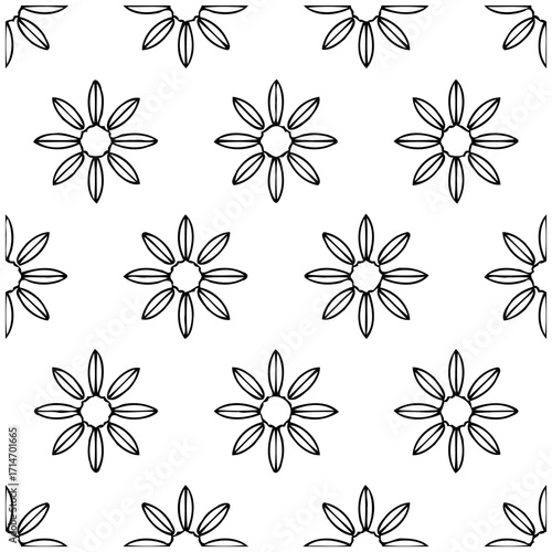 Seamless botanical pattern creating a delicate and refined floral surface covering with flower