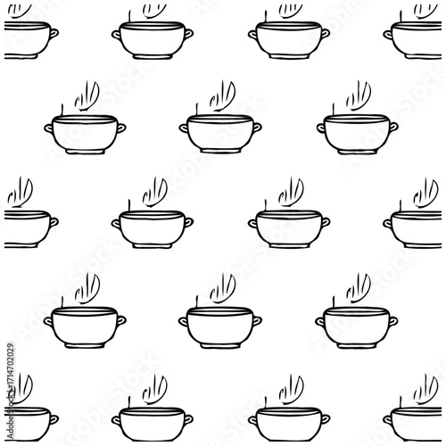 Seamless delightful soup bowl pattern a charming repetitive design for cozy kitchen backdrops