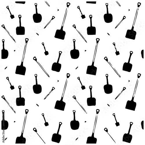 Seamless pattern of gardening tools offering a charming and whimsical design for various creative