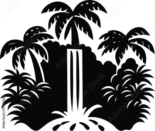 vector illustration of a tropical island