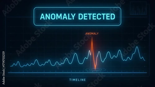 A visual representation of an anomaly detected over a timeline, showcasing data fluctuations and insights.