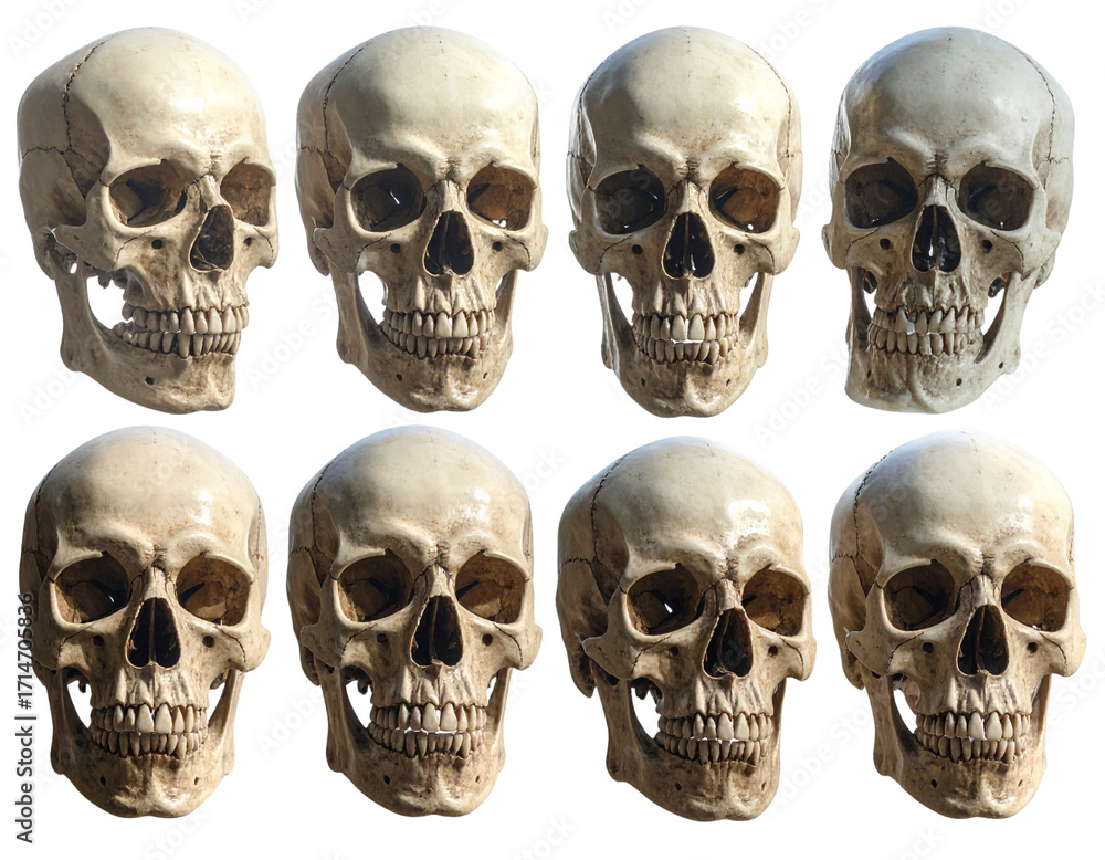 Assorted Human Skulls – Forensic and Anatomy PNG Assorted Human Skulls – Forensic and Anatomy PNG