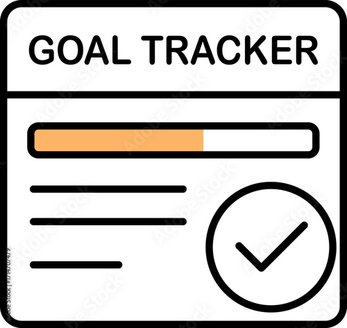 Goal tracker block with progress bar icon