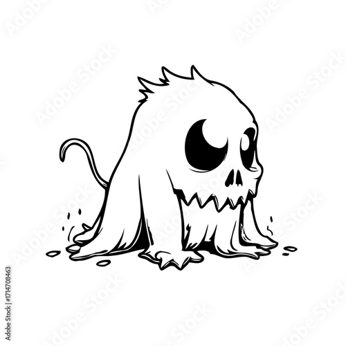 Whimsical phantom creature illustration presenting a unique character design perfect for cartoon